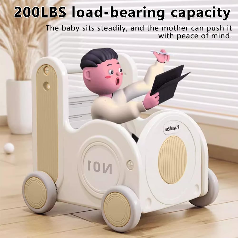 Children's Train Toy Box,Cart for Toddlers 1-3 with Wheels, Drawstring, and Handle for Riding, Walking, Towing, and Storage. Load Capacity 170LBS Great Gift for Toddler Boys and Girls(Train-Khaki) - Image 5