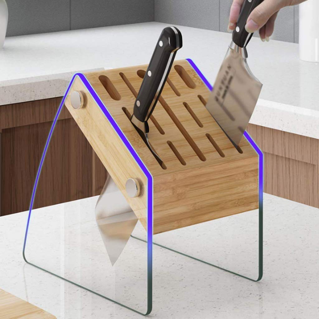 Bloque de Cuchillos Transparente sin Cuchillos, Organizador de Soporte de Cuchillos de Cocina, Estante de Muelle de Cuchillos de Duradero para Accesorios de Almacenamiento de Cubiertos de Cocina