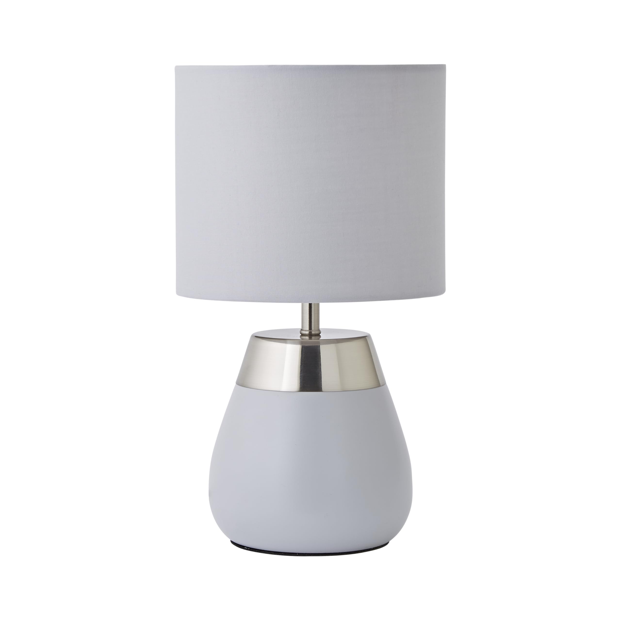 ValueLights | Hurst Grey Touch Table Lamp with Matching Drum Lamp Shade and Bulb | Table Lamp, Home Décor & Improvement Essential