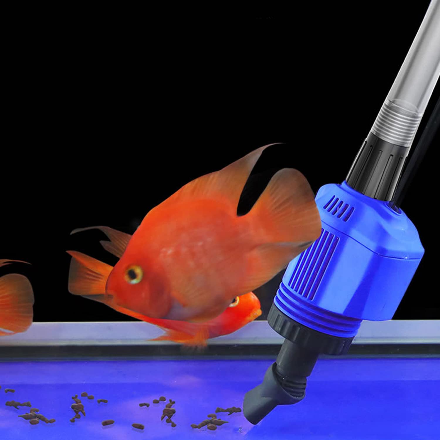 Électrique Aspirateur Automatique Nettoyage Graviers pour Aquarium, Nettoyeur de Gravier avec Éponge Filtrante ​de Gravier Convien