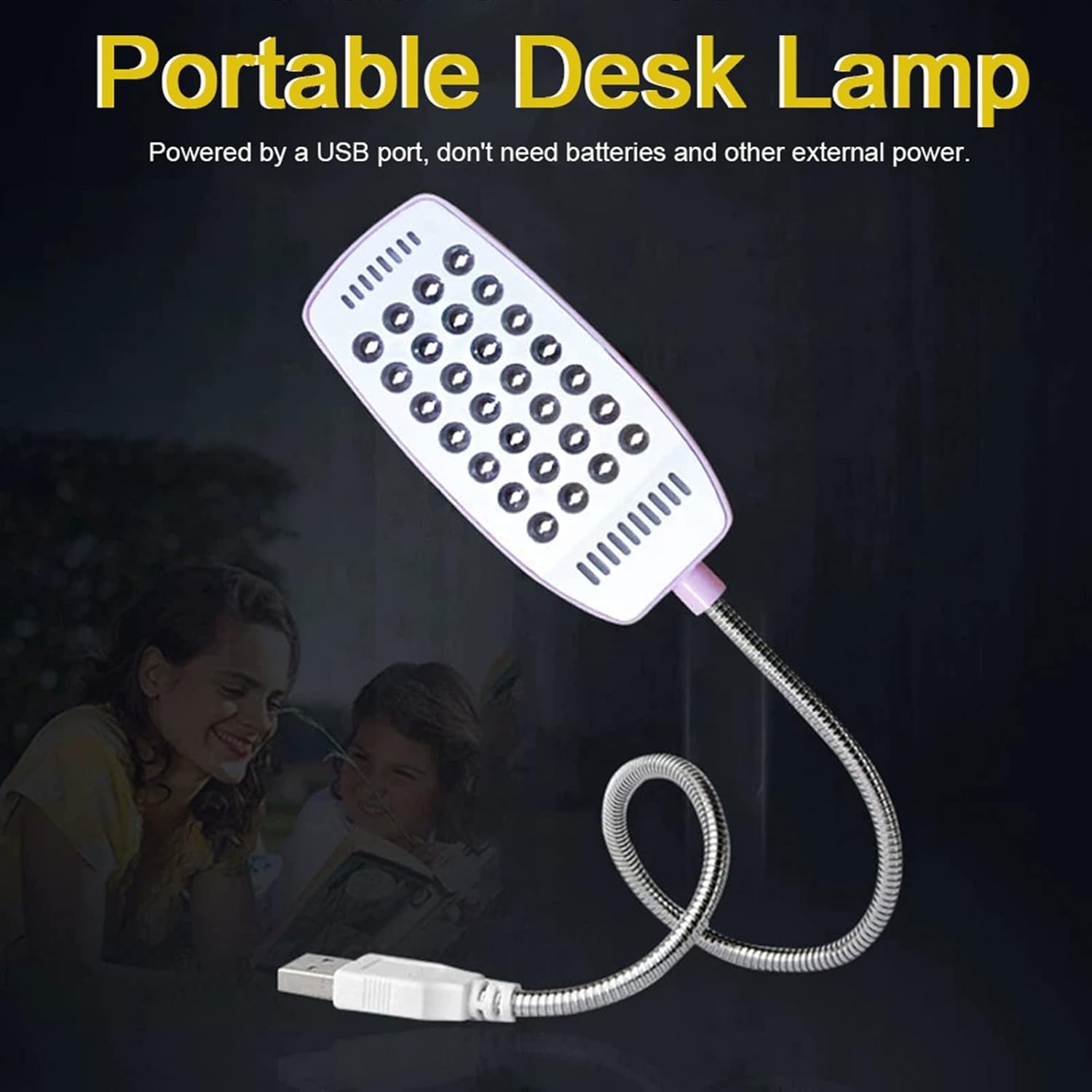 28 LEDs Super Bright Book Light DC5V USB Reading Night Lights Flexible Table Lamp for Power Bank Laptop Notebook PC Computer(Blue)
