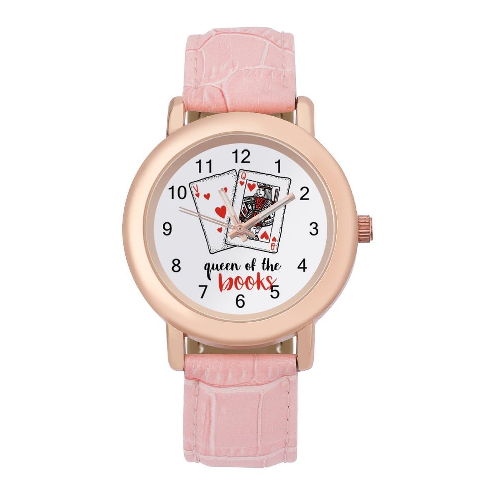 Queen of Books Damen-Armbanduhr, leicht lesbar, flexibel, drei Zeiger, rundes Gehäuse, Quarzuhr für kleine Handgelenke