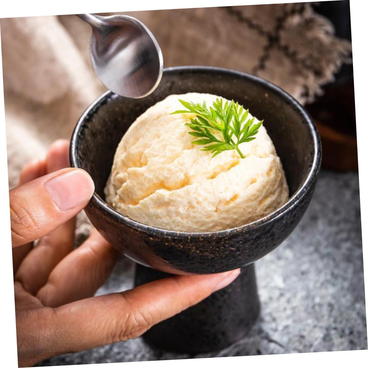 Zerodeko 3pcs Japanese Style Tall Dessert Bowl Ceramic Ice Cup Perfect for Baking and Desserts