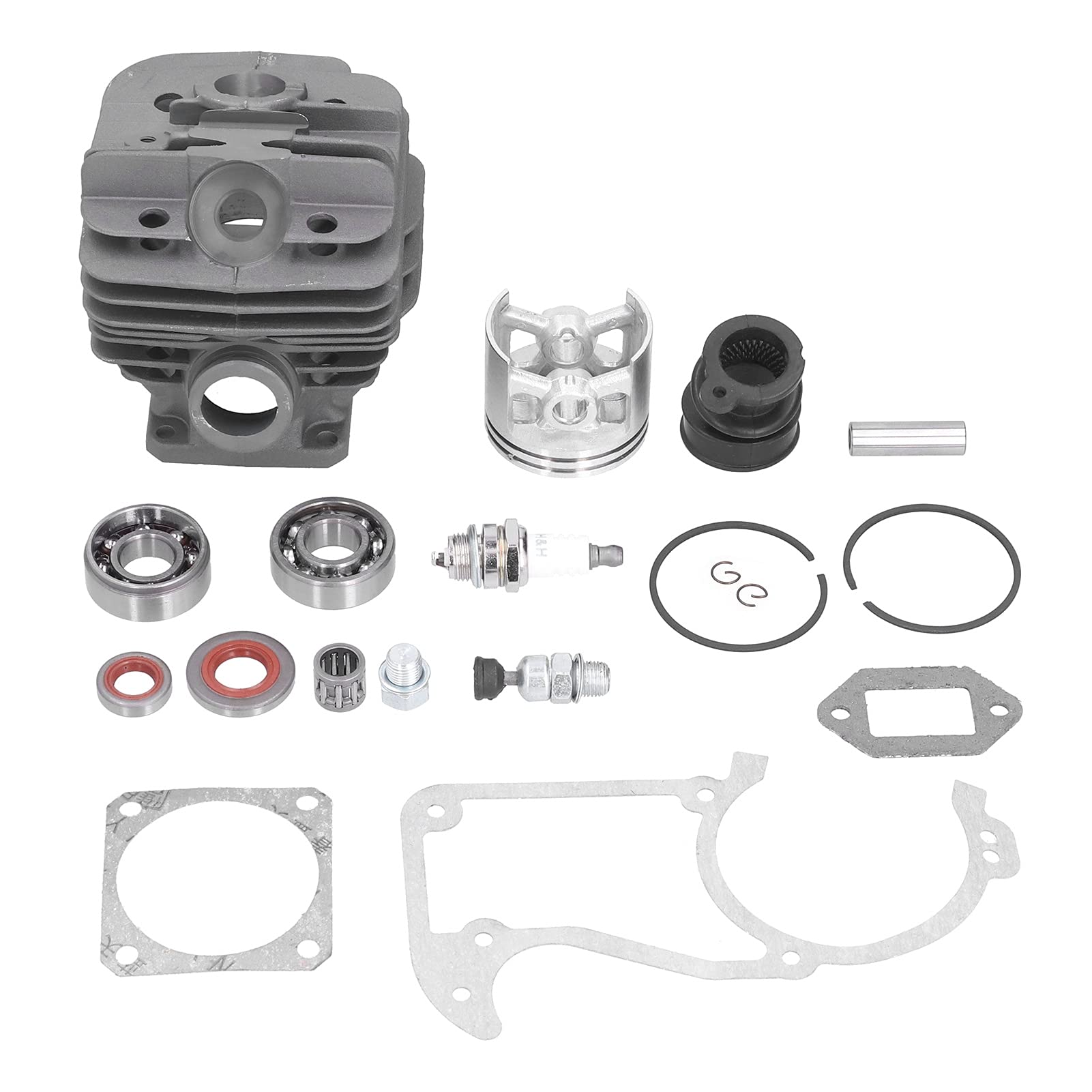 Qcwwy Uszczelki Kolektora Świece Zapłonowe Łożyska Korbowe Uszczelniacze | Dla MS360 036 034 Super 036 Pro 48mm zestaw tłoka cylindra piły łańcuchowej z Patio wlotowym, elektronarzędzia ogrodowe do