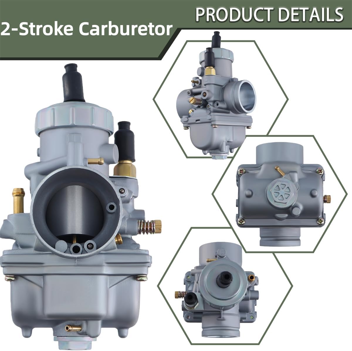 JIK Carburetor for Polaris Trail Boss 350L 1990-1992 Polaris 350L 1993 2X4 4X4 6X6 3130425 2 Stroke