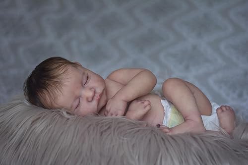 Miniatura 3 de RXDOLL Muñeca de bebé recién nacido durmiendo de 19 pulgadas de vinilo suave de silicona de cuerpo completo Reborn muñecas anatómicamente correctas