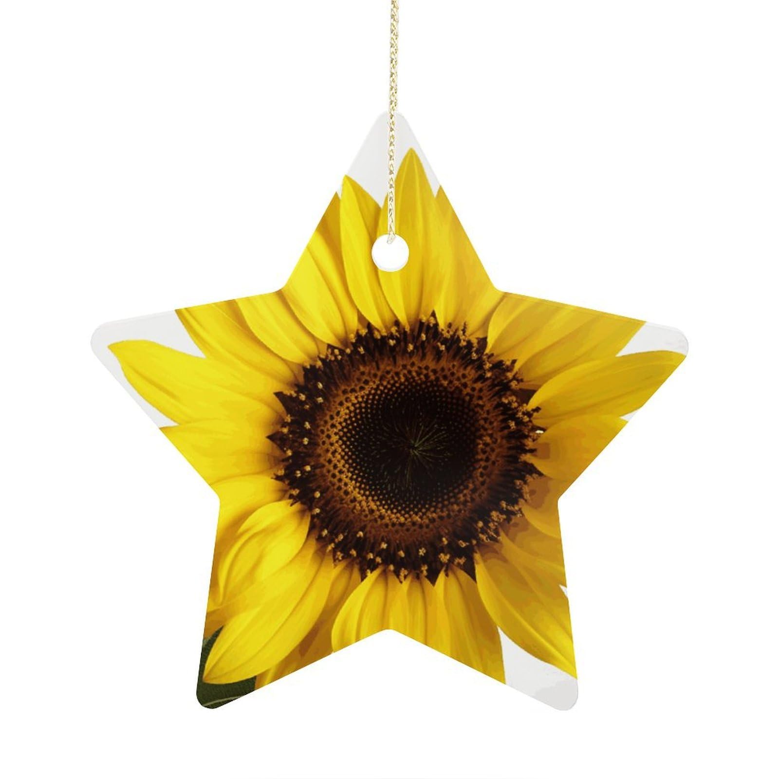 Fodpand Women's Style Flower Sunflower Ornament With String, Keepsake Hanging Decorations,Ceramic Ornaments For Men Indoor Home Holiday Party Gifts