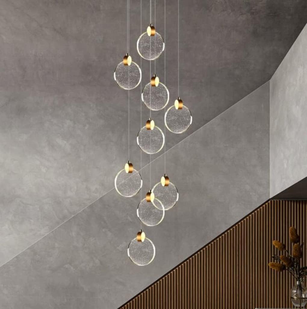 LED 10W Kryształowa lampa wisząca Nowoczesna sypialnia Lampka nocna Lampa wisząca Ciepłe światło 3000K - Projekt dekoracji Lampa wisząca Salon Kuchnia Schody 13cm, Kryształowy żyrandol do salonu R