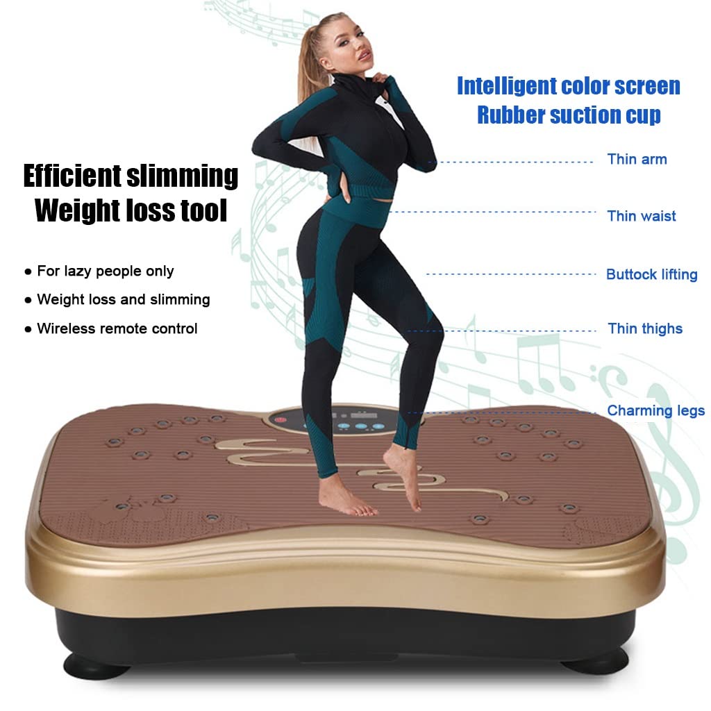 Máquina de Ejercicio de Mesa de vibración, Adecuada for el Fitness Familiar y el Masaje de vibración de Todo el Cuerpo for Perder Peso, con Correa de Anillo/Control Remoto Carga máxima 330 Libras