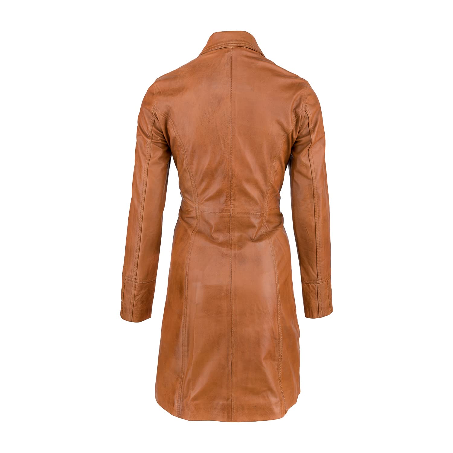 URBAN 5884 Damen Janice Frauen Lederjacke | Elegante Jacke aus weichem Lammfell für Damen, Langes Modell