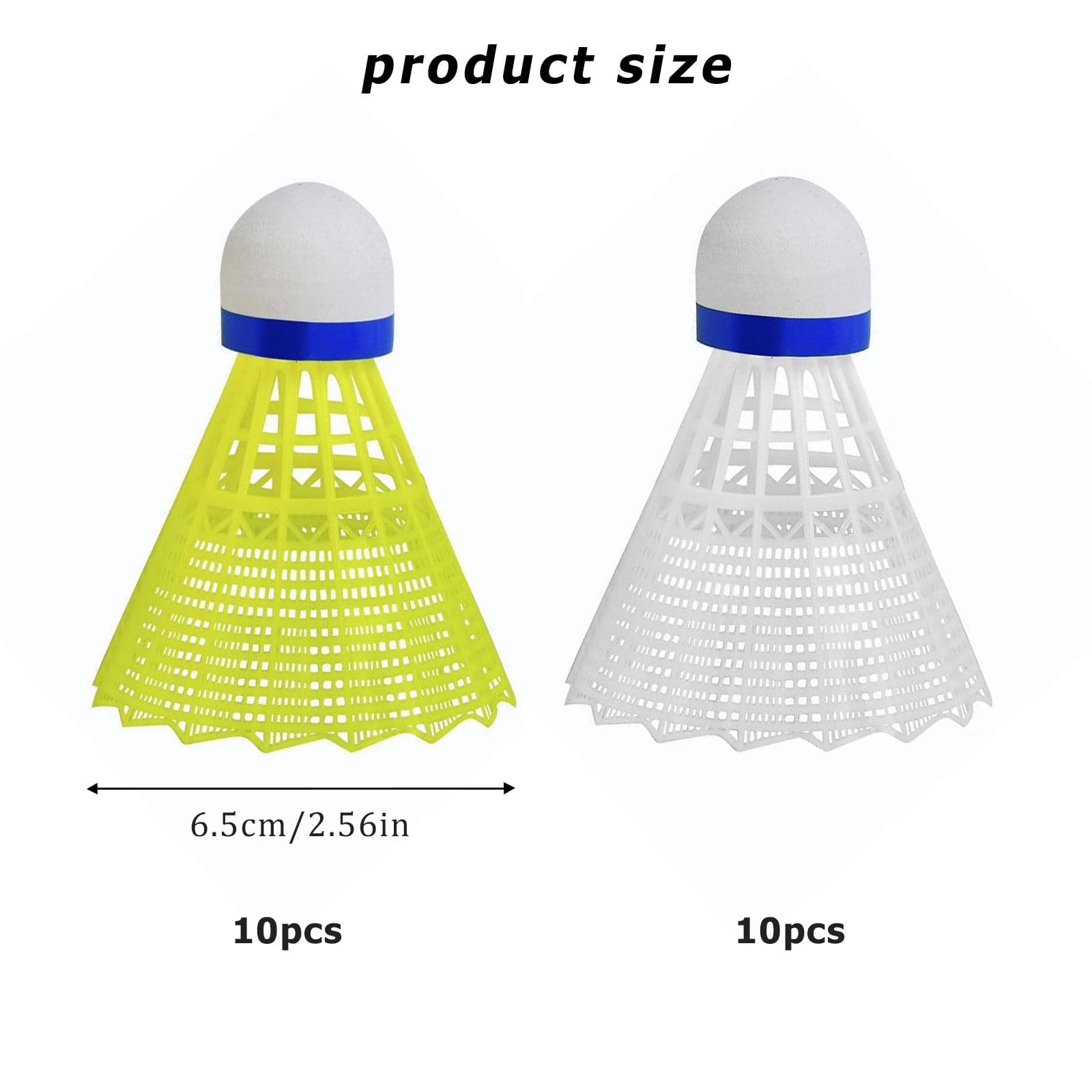 DALAETUS 24 Pezzi Volani da Badminton Set, Resistenti Palline da Badminton in Nylon, Stabilità e Durata Volano per Giocare a Badminton, Esterno e Interno, Durante Il Tempo Libero (Gialli e Bianchi)