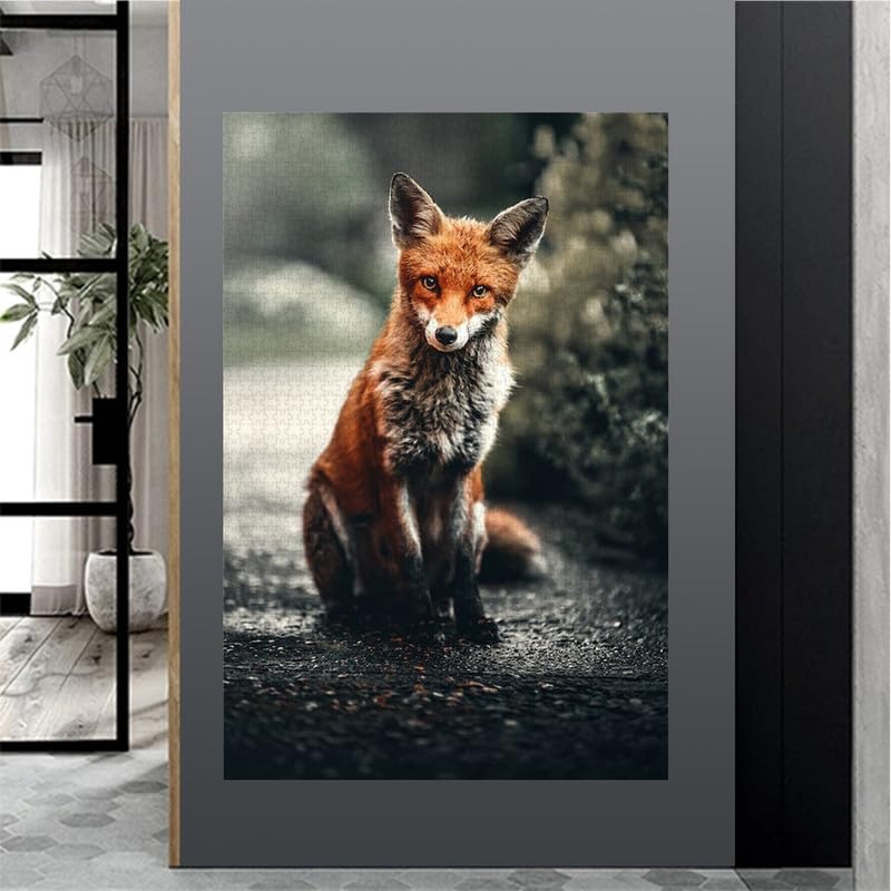 Roadside Fox - Puzzle de madera de 2000 piezas - Puzzle resistente y ajustado, incluye póster