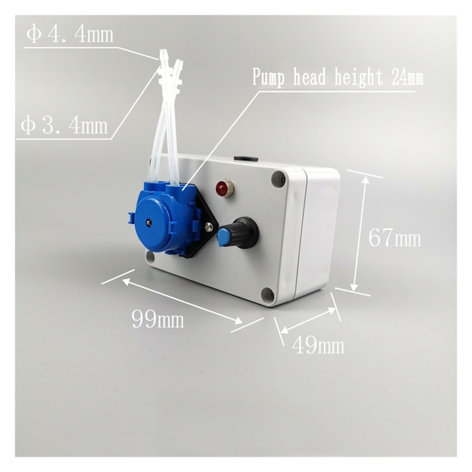 Schlauchpumpe, Miniatur-Schlauchpumpe, selbstansaugende Pumpe, Umwälzpumpe, Dosierpumpe, Labor, Lebensmittelqualität, 10–70 ml, einstellbar mit Fußschalter