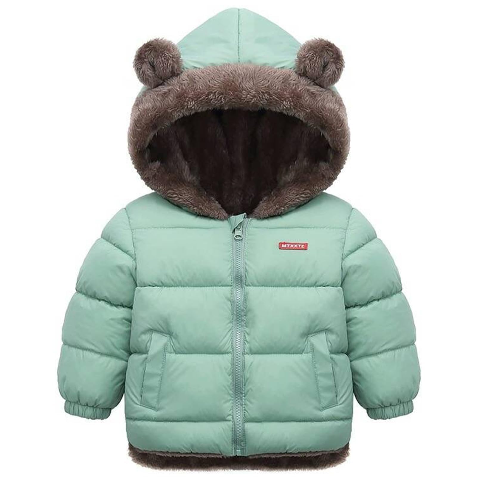 Fairy Baby Infant Baby Winter Coat Cute Teddy Bear Hooded Jacket Warm Fleece Outerwear Windproof Toddler Boys Girl 6M-4T
