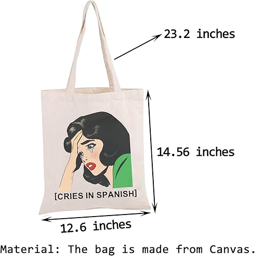 Miniatura 2 de PWHAOO Bolso de mano mexicano llora en español Bolso de mano español Latina Meme Tote Bag Hispanic Culture Gift