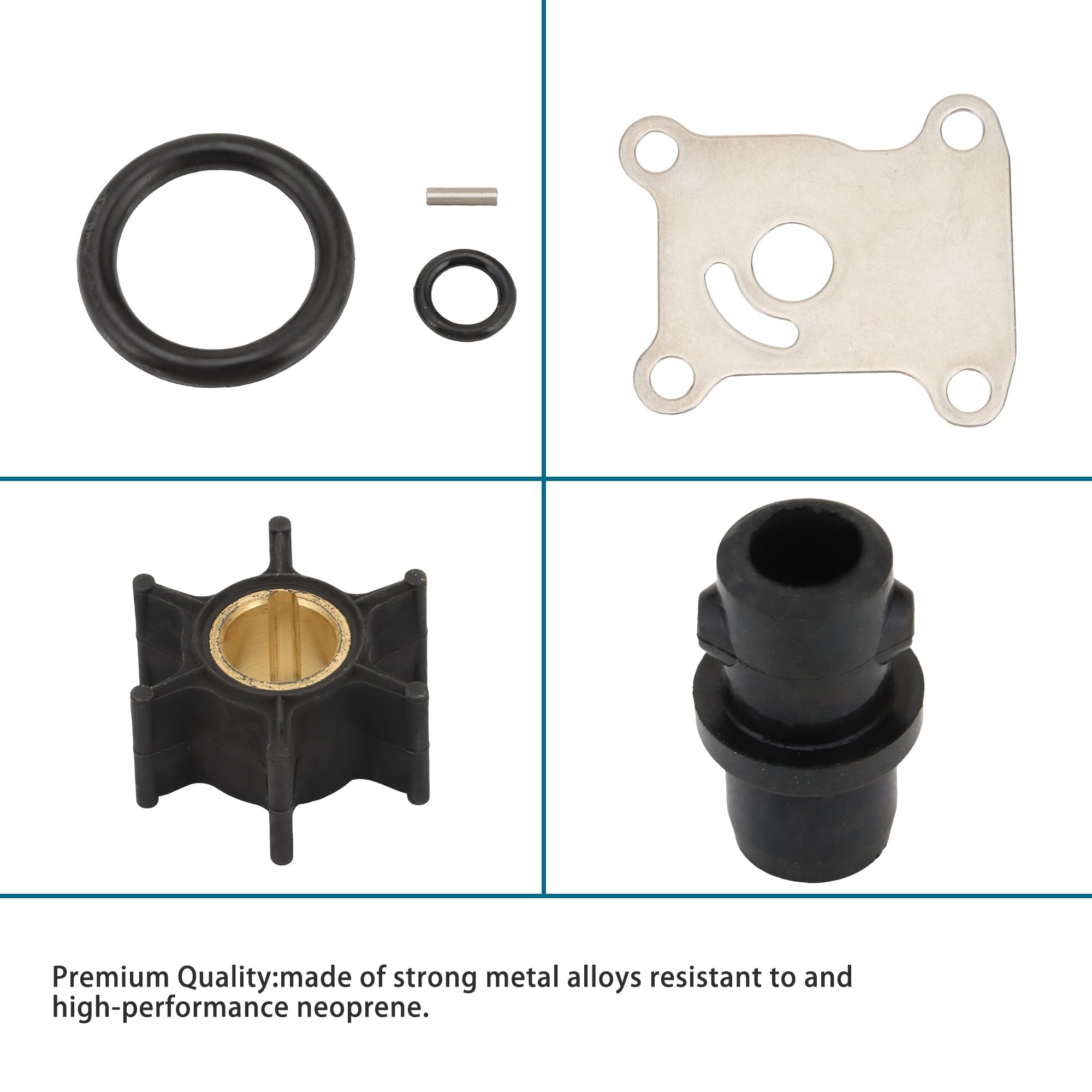 GOOFIT Kit de Reparación del Impulsor de La Bomba de Mantenimiento en Alta Mar Reemplazo para Johnson Evinrude BRP 9.9 10 15 HP Motores de 2 Tiempos Fuera de Bordo 1976 - UP Motores