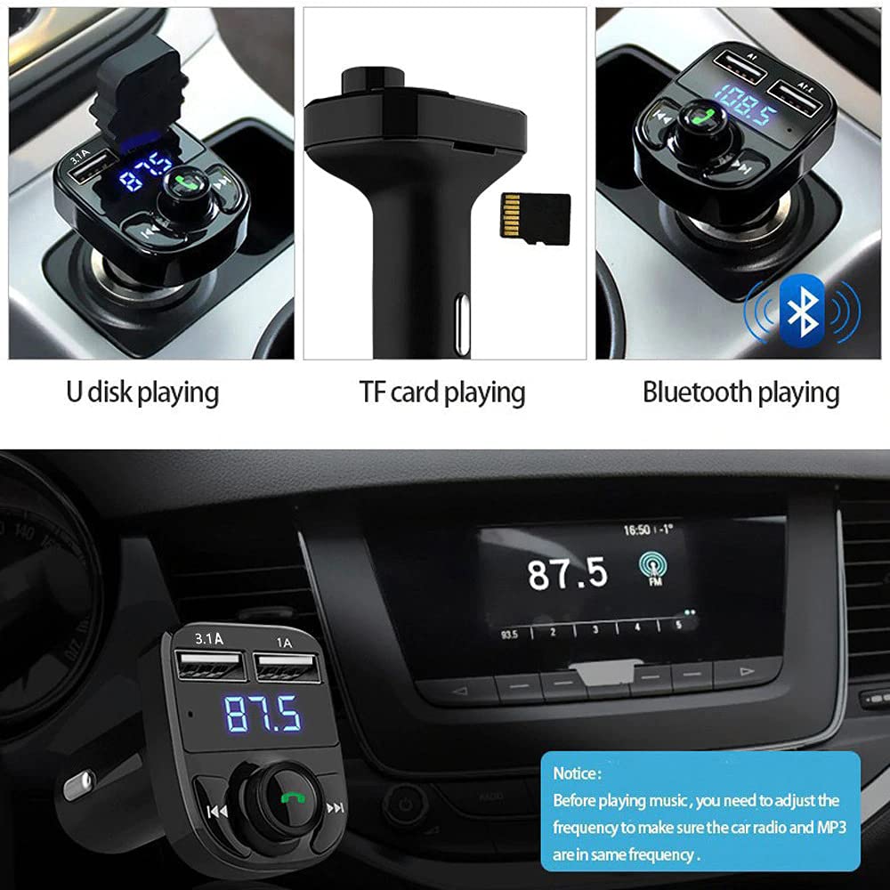 Kit inalámbrico Bluetooth manos libres del coche del transmisor de FM MP3 del reproductor dual USB cargador