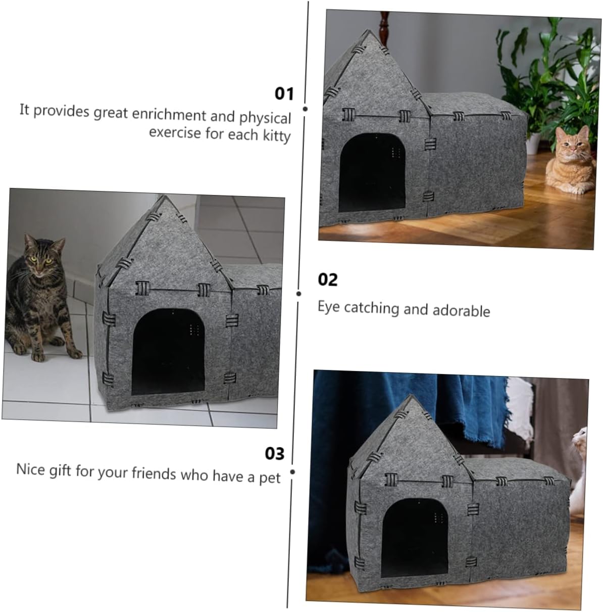Sosoport Creative Felt Cat Tunnel House Versatile Cat Nest for Indoor Play and Relaxation Cat Tunnel Tube for All Seasons Sleeping Nest