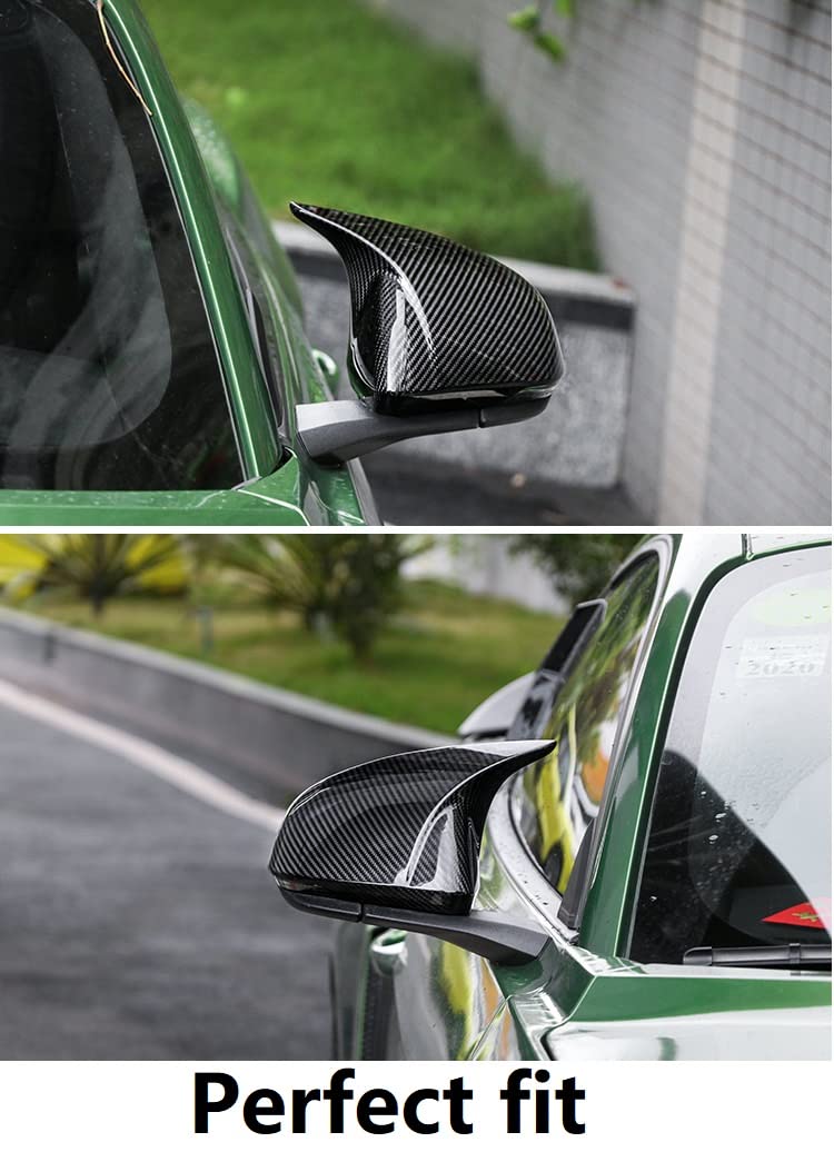RT-TCZ Carbon Fiber Mirror Covers – Decorative Trim For Ford Mustang 2015-2022 Side Mirrors
