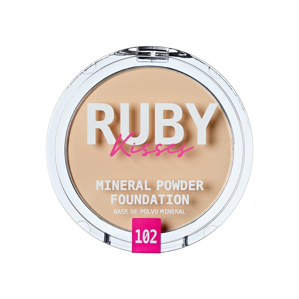 Amazon.com : Ruby Kisses Mineral Pressed Powder Foundation, Medium