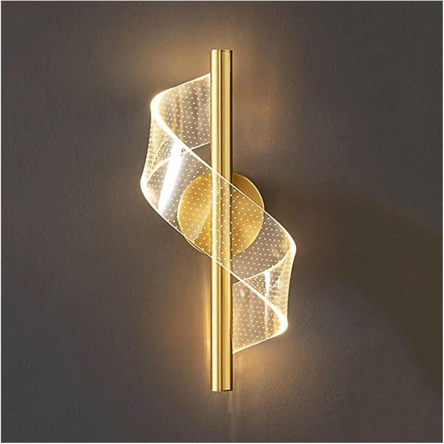 CWCQGH Copper Bedside Wall Lamp Brass Light Modern LED Minimalist Sconce,White Light