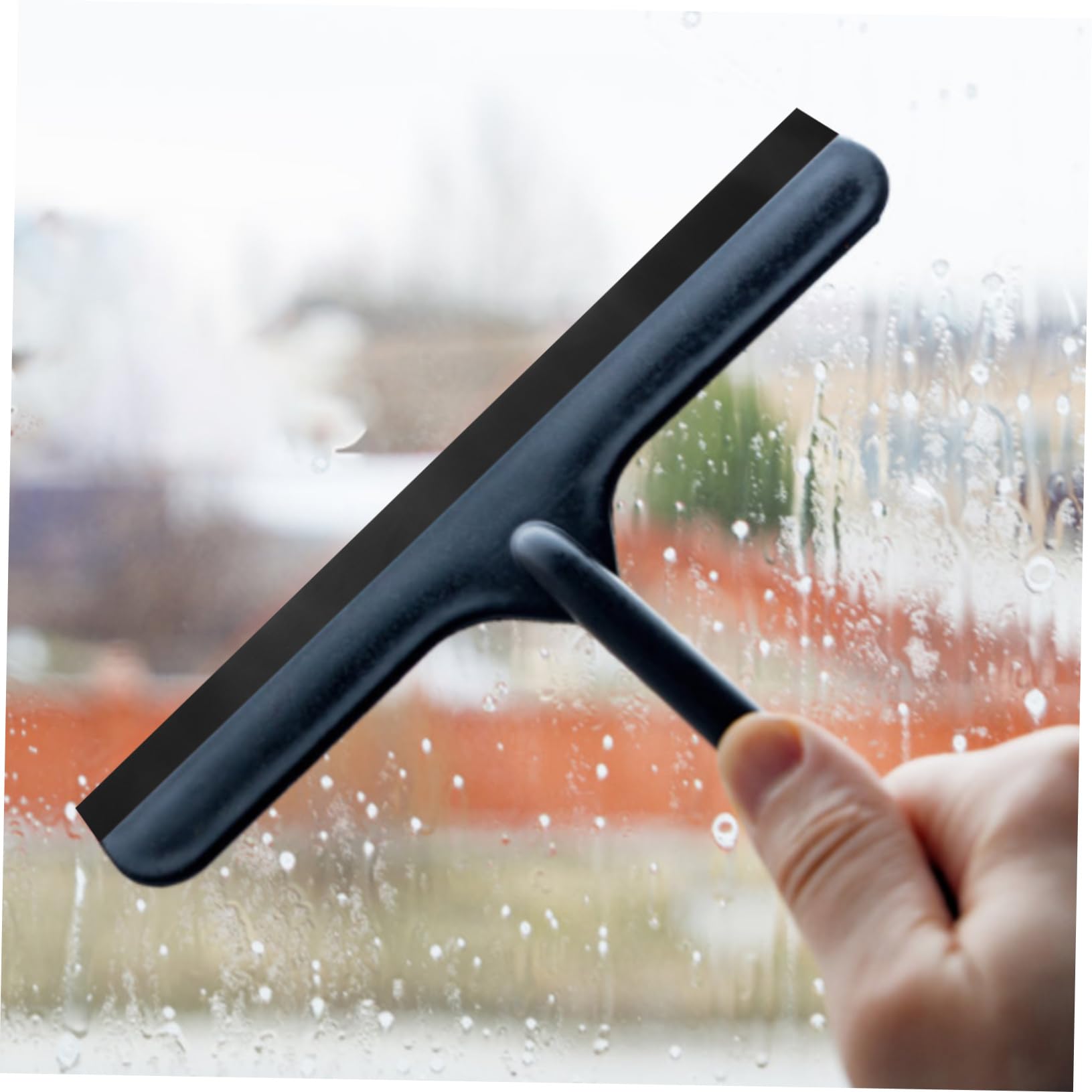 SHINEOFI 5 Stück Fensterabzieher mit Gummistreifen Multifunktionales Reinigungstool für Glasoberflächen Schwarz Flexibel Zuschneidbar für Duschfenster und Autofenster