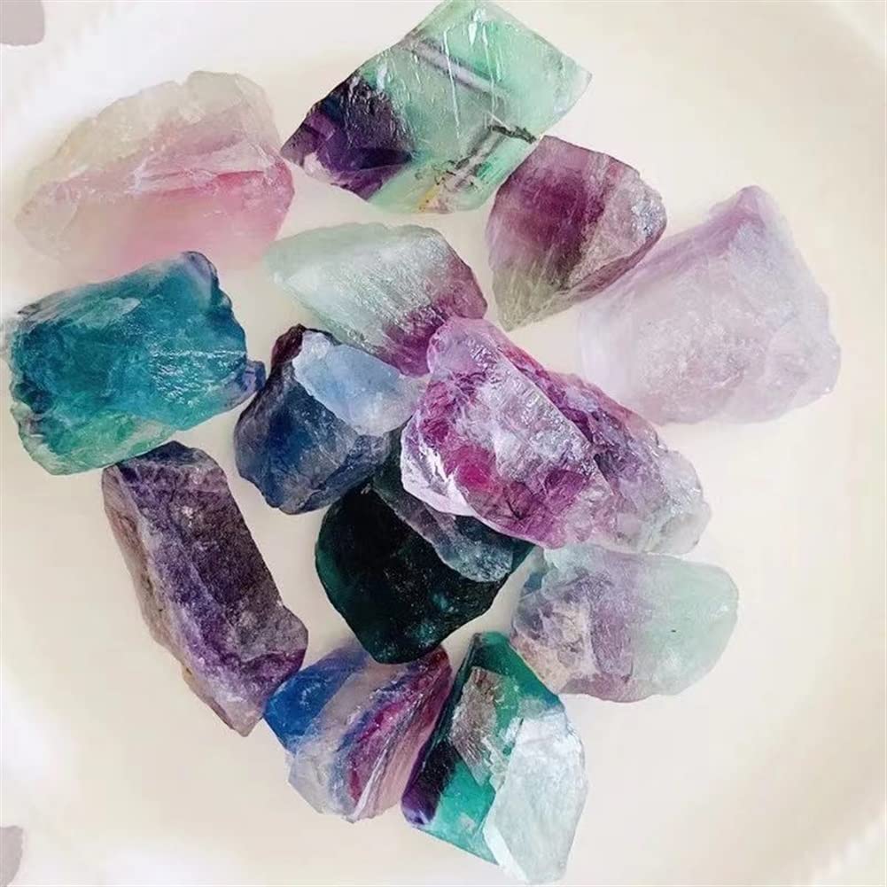 Fluorita arcoíris natural de 200g y piedra rugosa para decoración
