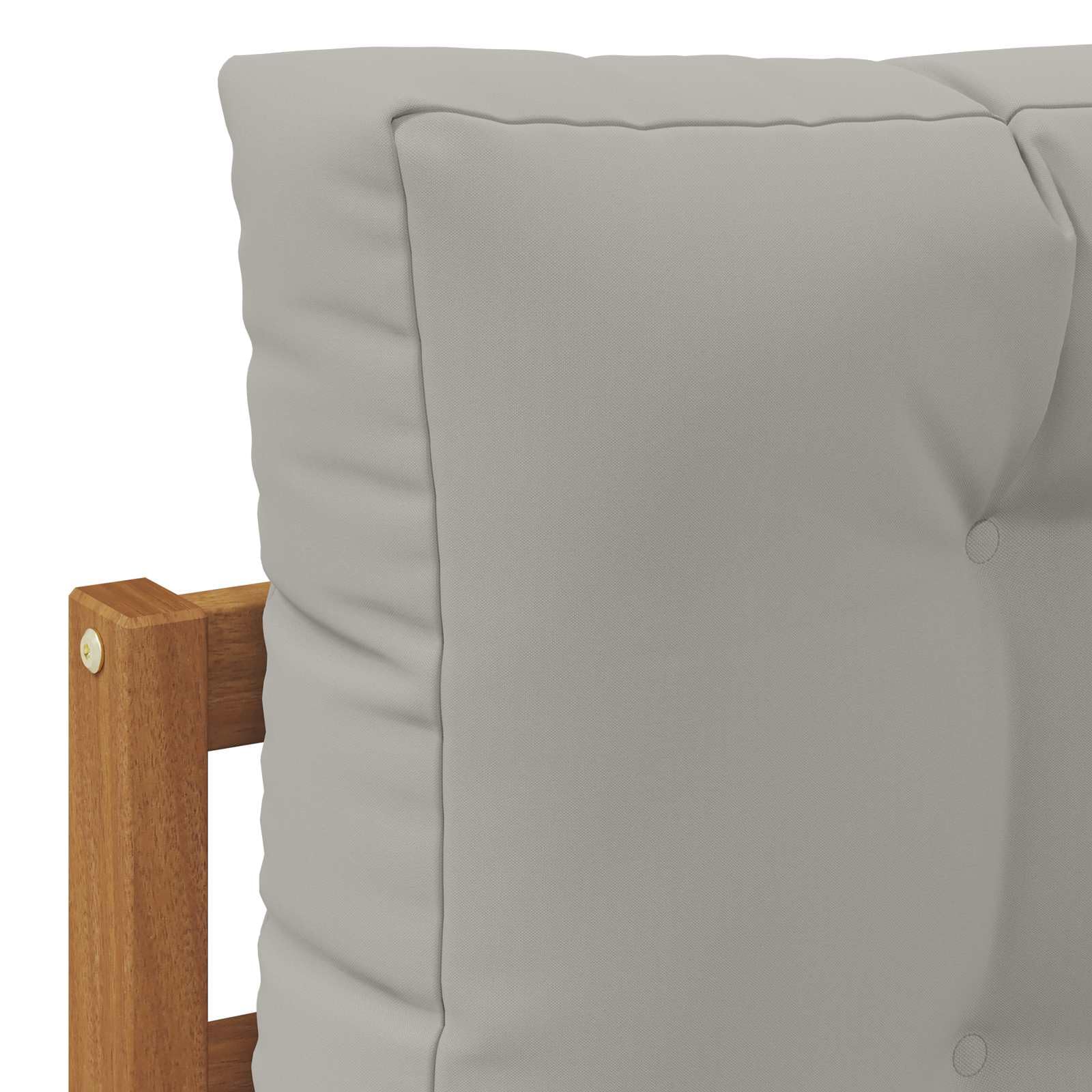 Zestaw sof na zewnątrz z poduszką 6 sztuk, meble ogrodowe z litego drewna akacjowego, komplet mebli tarasowych w kolorze naturalnym i jasnoszarym, nowoczesny design modułową