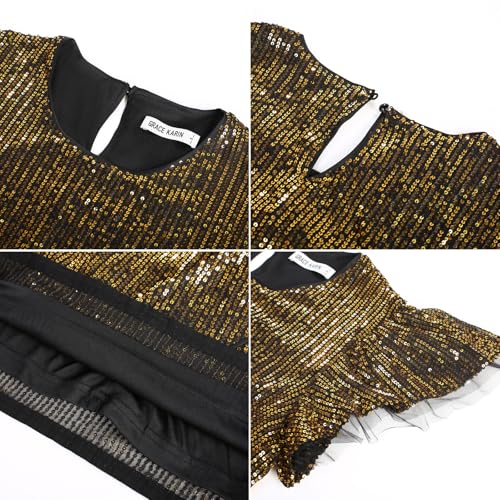 Image of GRACE KARIN Women's Sparkly Sequin Dress Cap Sleeve Party Cocktail Holiday Dress Elegant Glitter Sparkly Dresses for Women