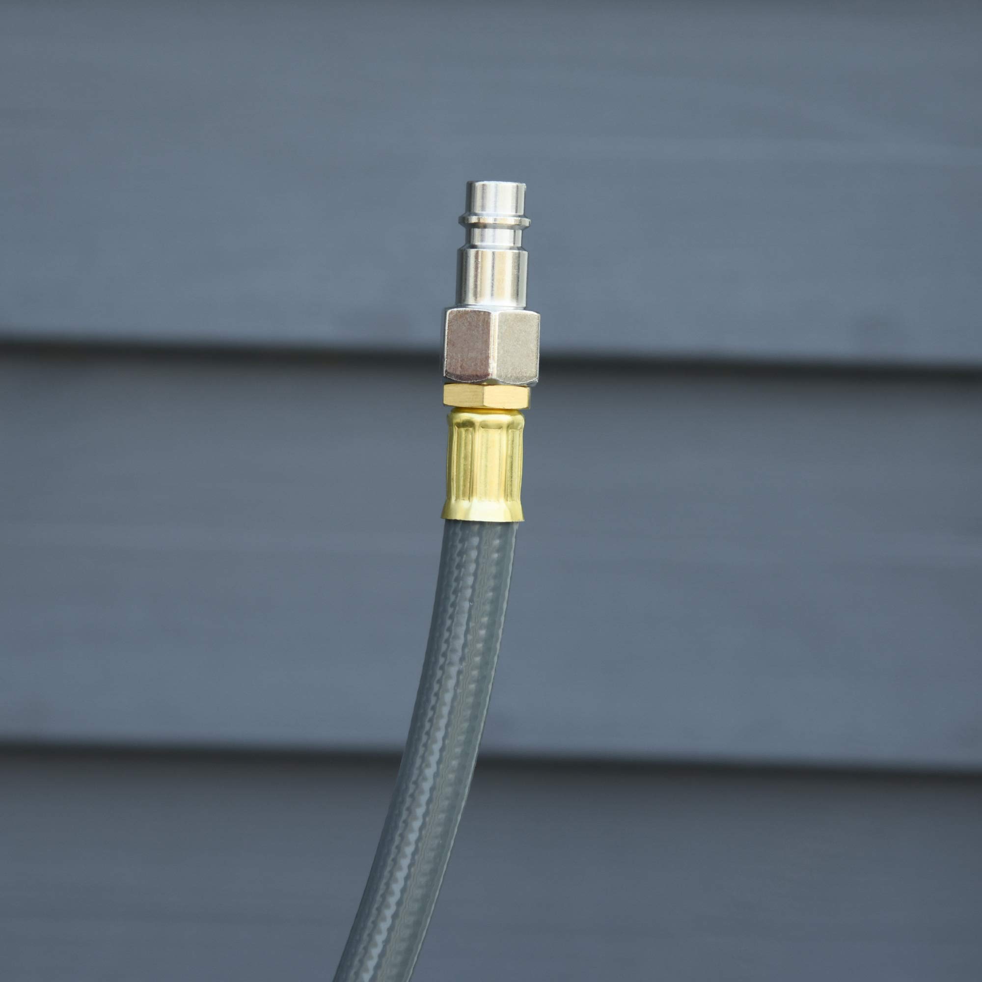 DURHAND Carrete de Manguera de Aire Comprimido Automático de 20 m Conector de 1/4'' BSP con Soporte para Pared Giratorio 180° Diámetro Interno 3/8'' (9,5x15 mm) Gris