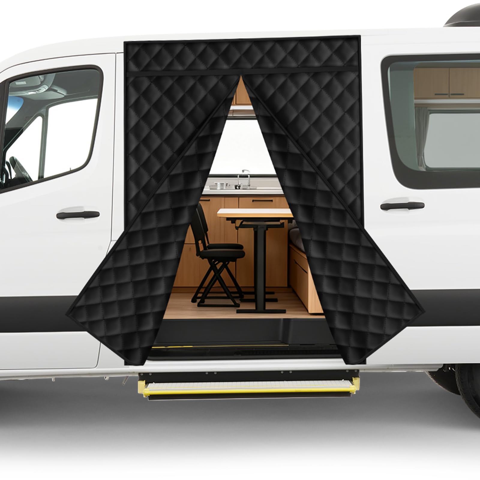 Magnetischer Thermischer Seitentür 180 * 148cm, Winddichter Schalldämmender Vorhang Thermisch Winter for Die meisten Nutzfahrzeuge, Wohnmobile, for Ducato/Crafter/Sprinter Standard Roof