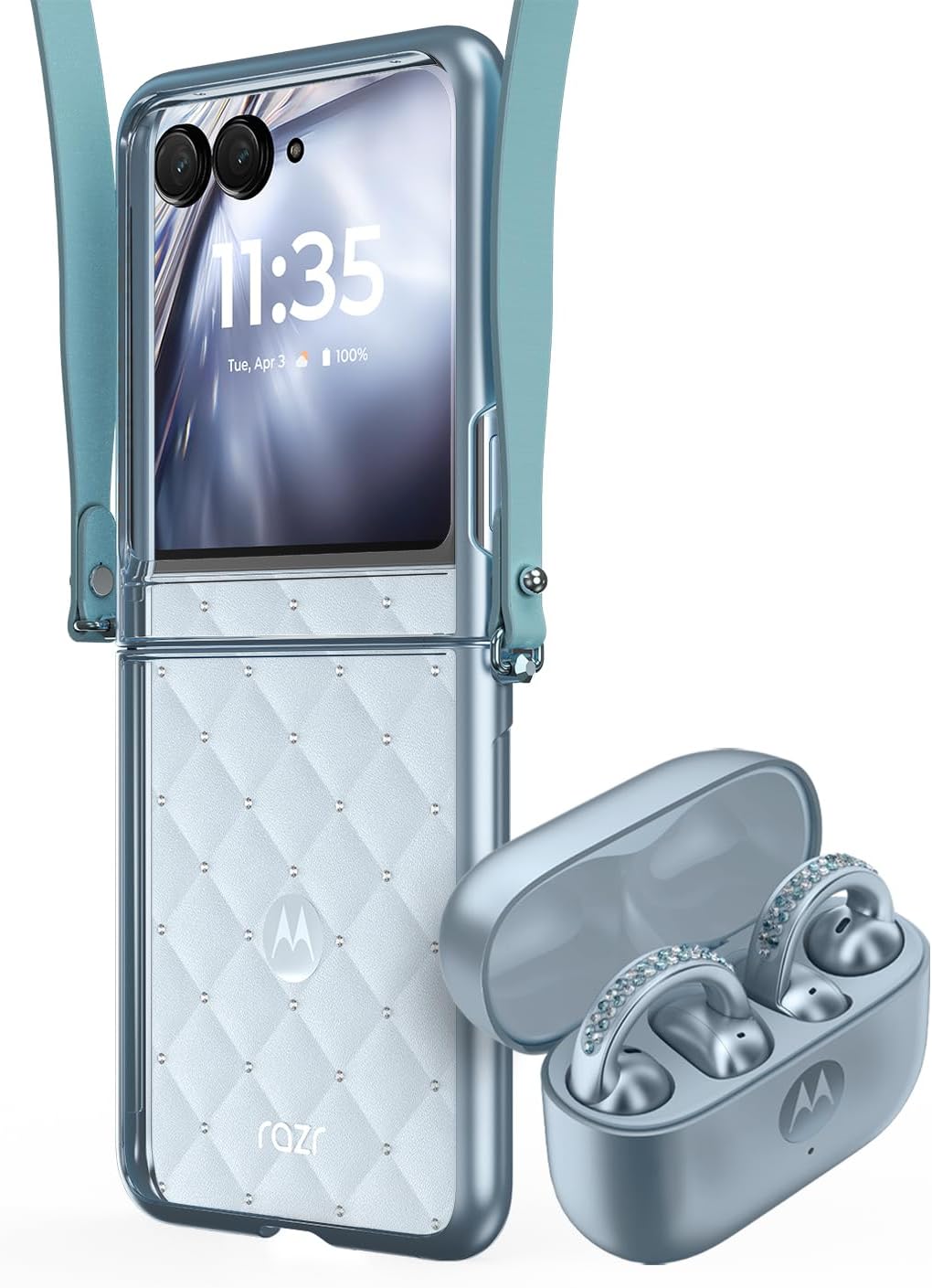 Motorola razr – 2025 and Moto Buds Loop with Crystals by Swarovski