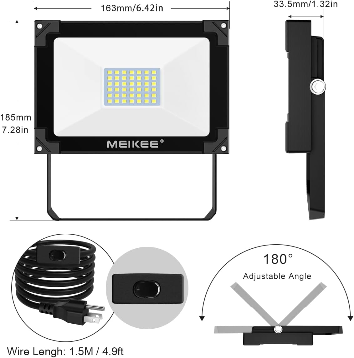Bеѕt Sеllеr MEIKEE LED Flood Light , 35W 4Pack Bright LED Work Light with Plug, 3500LM LED Security Light, IP66 Waterproof Outdoor Security Lights 5000K Natural White Light Flood Light for Yard, Garden, Stadium Flаѕh Dеаlѕ - 40% оƒƒ MEIKEE LED Flood Light , 35W 4Pack Bright LED Work Light with Plug, 3500LM LED Security Light, IP66 Waterproof Outdoor Security Lights 5000K Natural White Light Flood Light for Yard, Garden, Stadium
