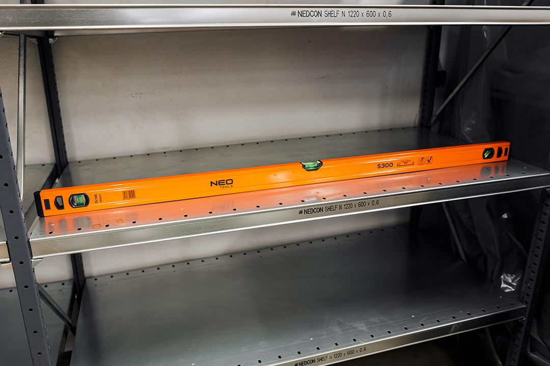 NEO TOOLS Niveau à bulle en aluminium avec précision en m - Niveau à bulle en aluminium - Précision de 0,5 mm/m - Haute précision - Niveau à bulle avec 3 bulles - 40-180 cm