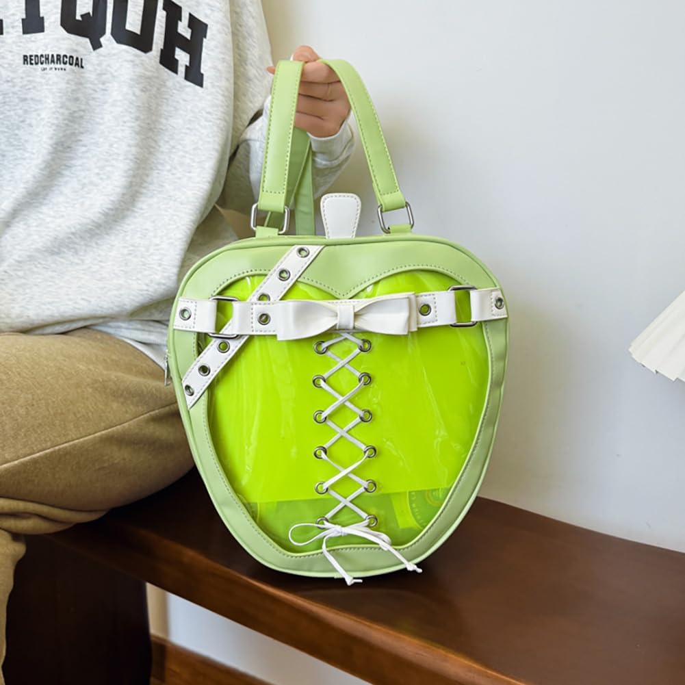 Ita Bag Apple Shaped Shoulder Purse, Kawaii Sweet Fashion Fruit Backpack, Halloween Novelty Unique Bandage Bowknot Satchel