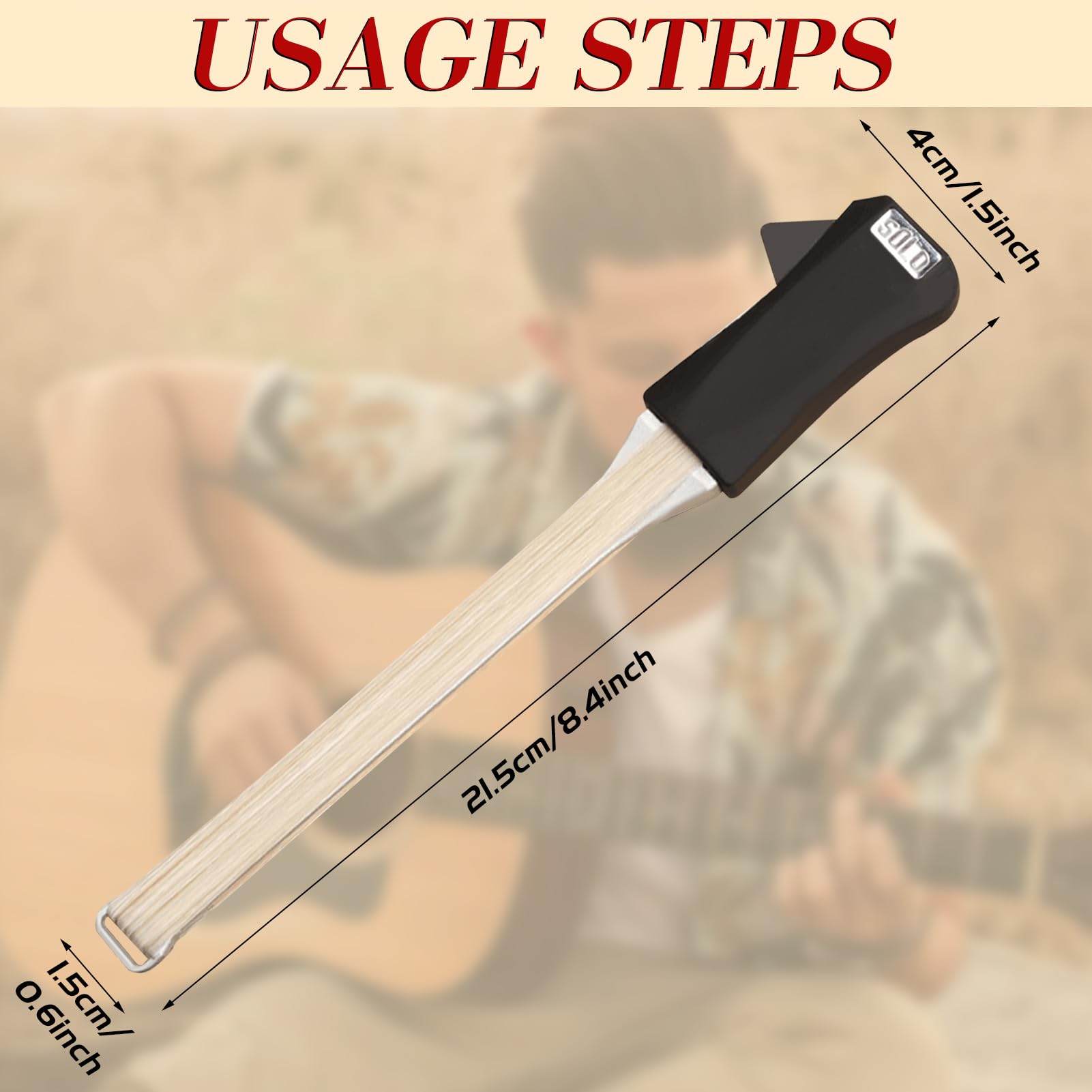 Amycute Bogen für Gitarre, Guitar Bow mit Kolophonium, Doppelseitiger Gitarrenbogen mit Integriertem Plektrum, Mehrzweck-Zupfsaiten-Werkzeug, Geschenk für Gitarrenliebhaber