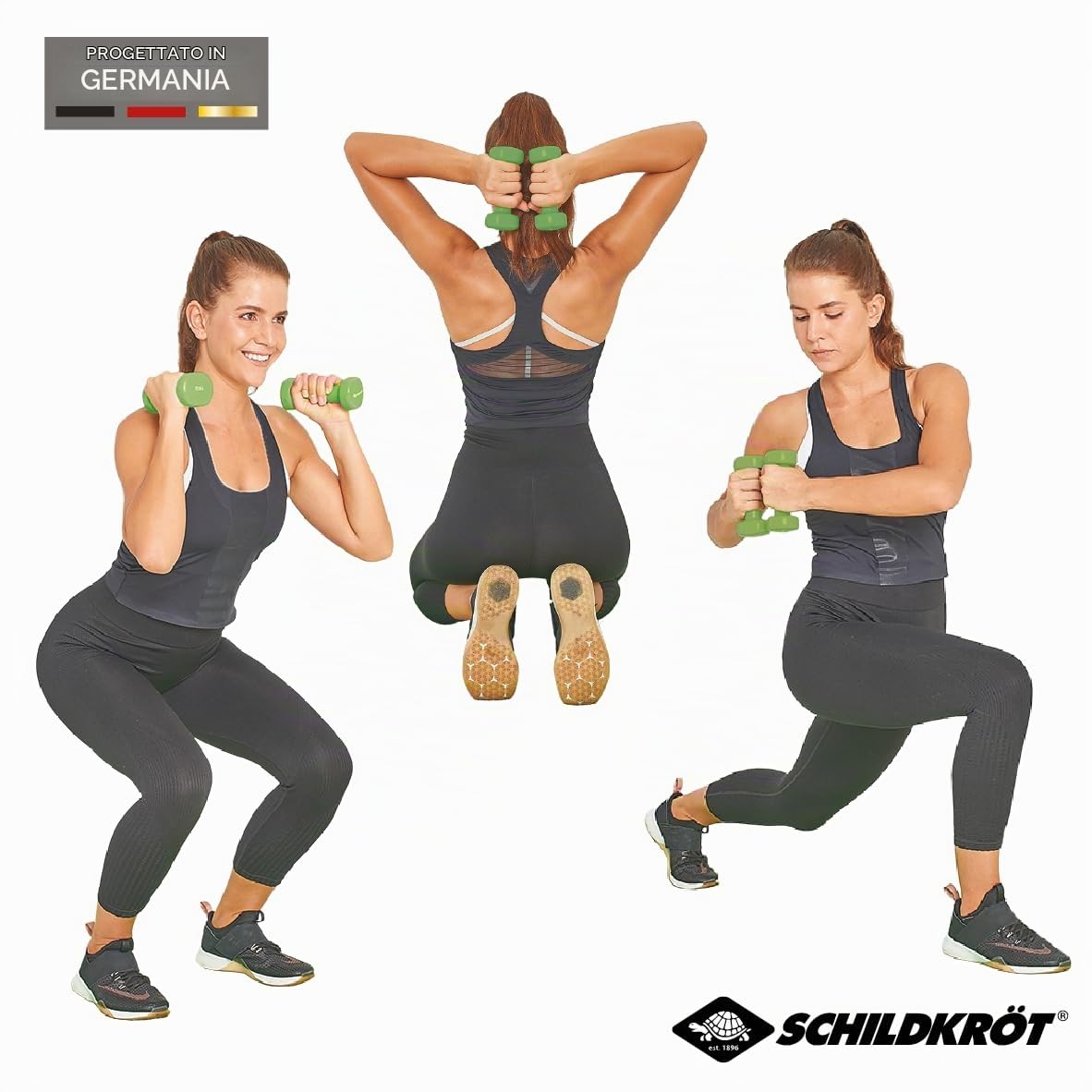 Schildkröt Fitness Set di Manubri in Vinile, in Custodia in Plastica ABS