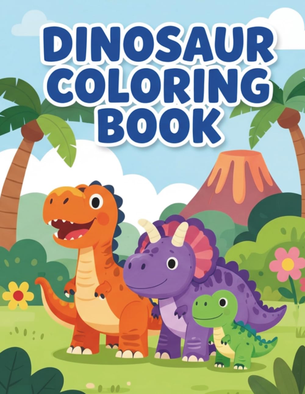 DINOSAUR COLORING BOOK: Childrens' coloring book