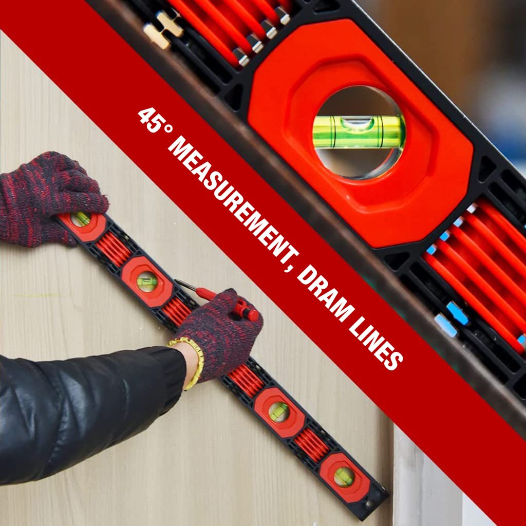 Serplex® 28 Inch Foldable Level with 4 Easy-Read Level Bubbles 45°/90°/180° with Powerful Magnets for Home Improvement, Carpenters, Woodworkers 3