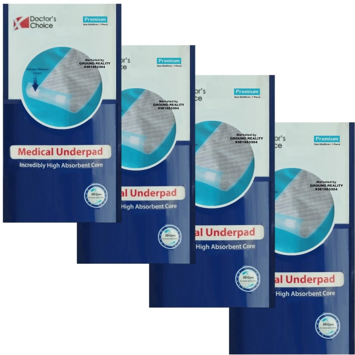 TUNSECHY Doctors Choice Underpads (Individual Sheet Pack of 4) 90x60 Large Size for Adults Elders Patients Baby Bed. Hospital-Grade Gel Core for Super Absorbency, Incontinence Under Pads-image-22