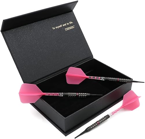 CUESOUL SEAT - Juego de dardos de punta suave de tungsteno (0.63 oz, 90 % tungsteno) con acabado de pintura al óleo y unificación ROST T19 Flight