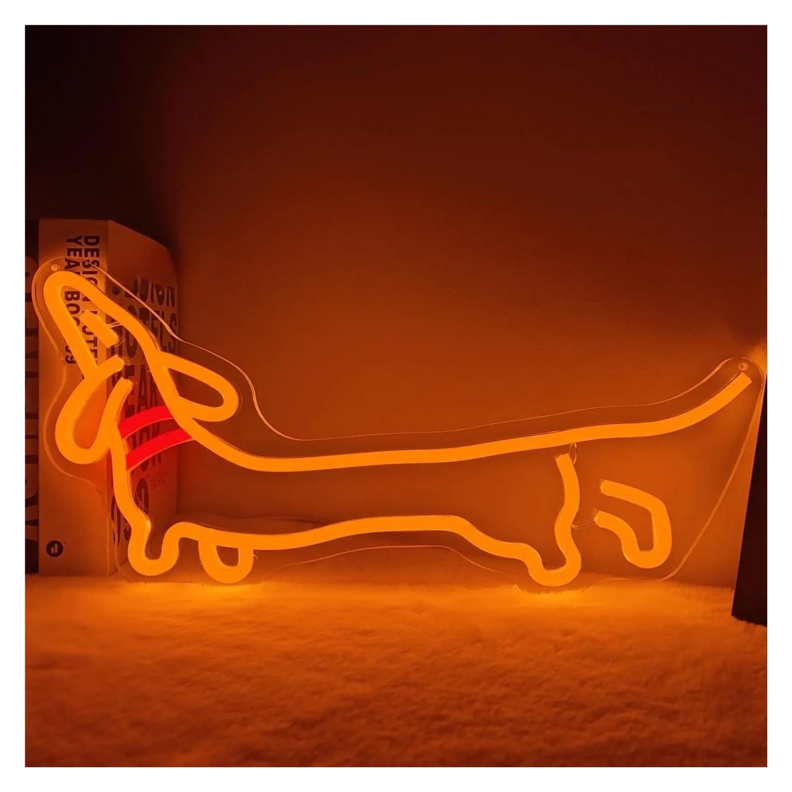 LEMST Sign Lamp Dachshund Neon Sign,Suitable for Pet-Themed Rooms, Game Rooms and Party Decorations 41cmx24.2cm