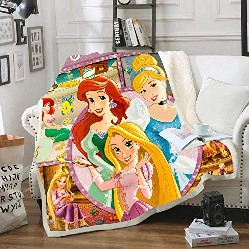 Goplnma - Princess Decke, Cinderella Und Belle Kuscheldecke, Rapunzel...