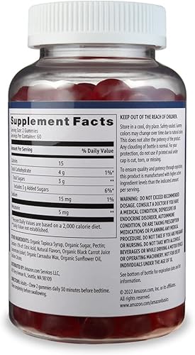 Miniatura 2 de Tienda Basics Melatonina 5 mg, 120 gomitas (2 por porción), fresa (anteriormente Solimo) (paquete de 2)