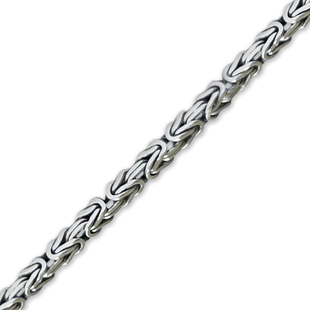 Amazon.com: 925 Sterling Silver Solid Byzantine Chain Necklace - 2
