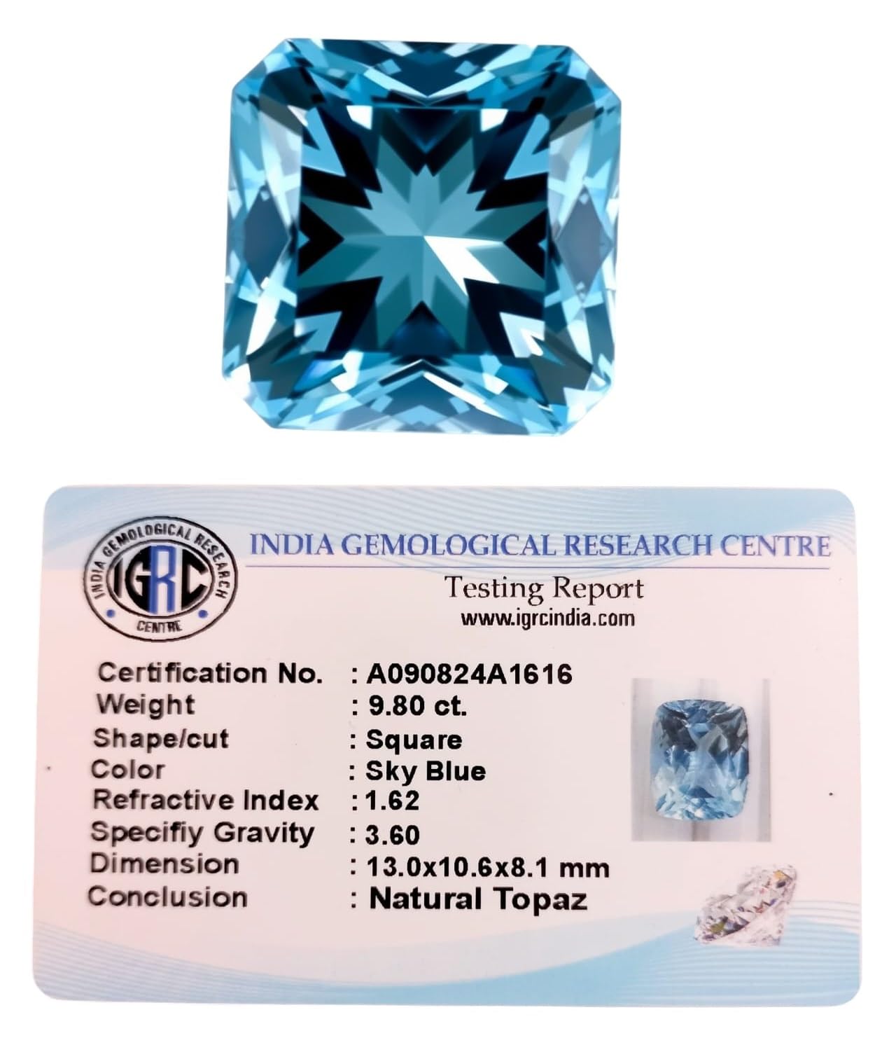 Premium Natural London Blue Topaz Gemstone, 7 to 9 Carats, for Jewellery Making (B0DCYK4MC1) Amazon Price History, Amazon Price Tracker