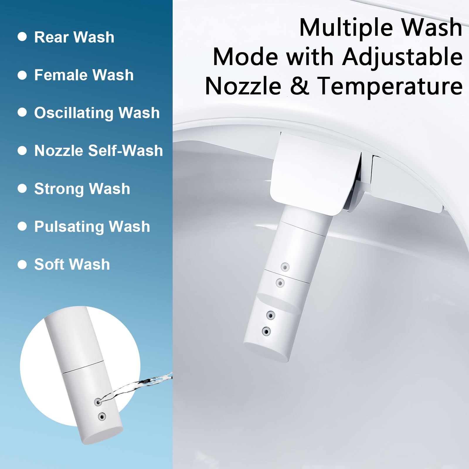 Elektroniczny bidet do toalety z podgrzewanym siedziskiem i miękkim zamknięciem, wydłużona inteligentna deska sedesowa, niekończąca się ciepła woda, cicha praca, bezprzewodowy pilot zdalnego