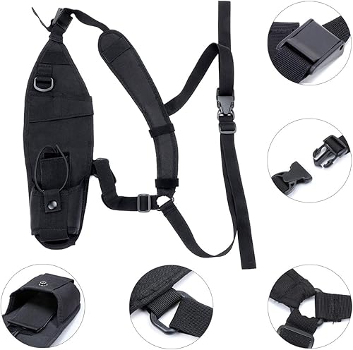Miniatura 3 de abcGoodefg Funda universal para radio lateral izquierda, soporte para arnés de pecho para radios bidireccionales Walkie Talkie Rescue Essentials