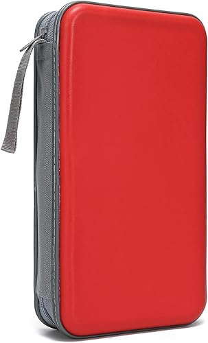 Miniatura 6 de Estuche de almacenamiento para CD/DVD de capacidad para 96 unidades, organizador portátil con cremallera de plástico duro, fundas de CD/DVD,