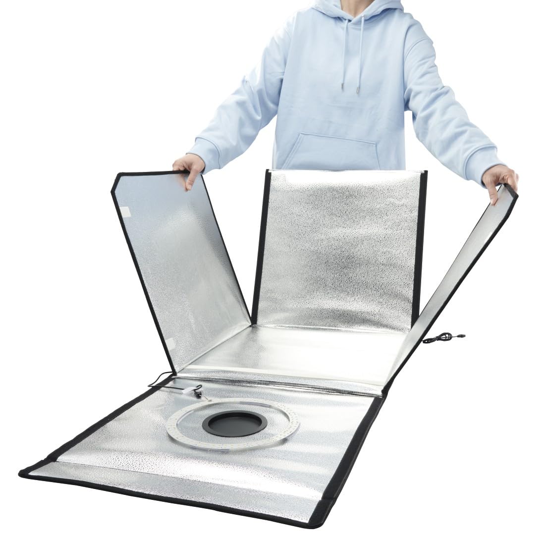 Hama Scatola fotografica, 50 x 50 cm (studio fotografico, mini studio fotografico, scatola luminosa, scatola luminosa, scatola leggera, mini scatola bianca, verde, tenda luminosa, per fotografia di